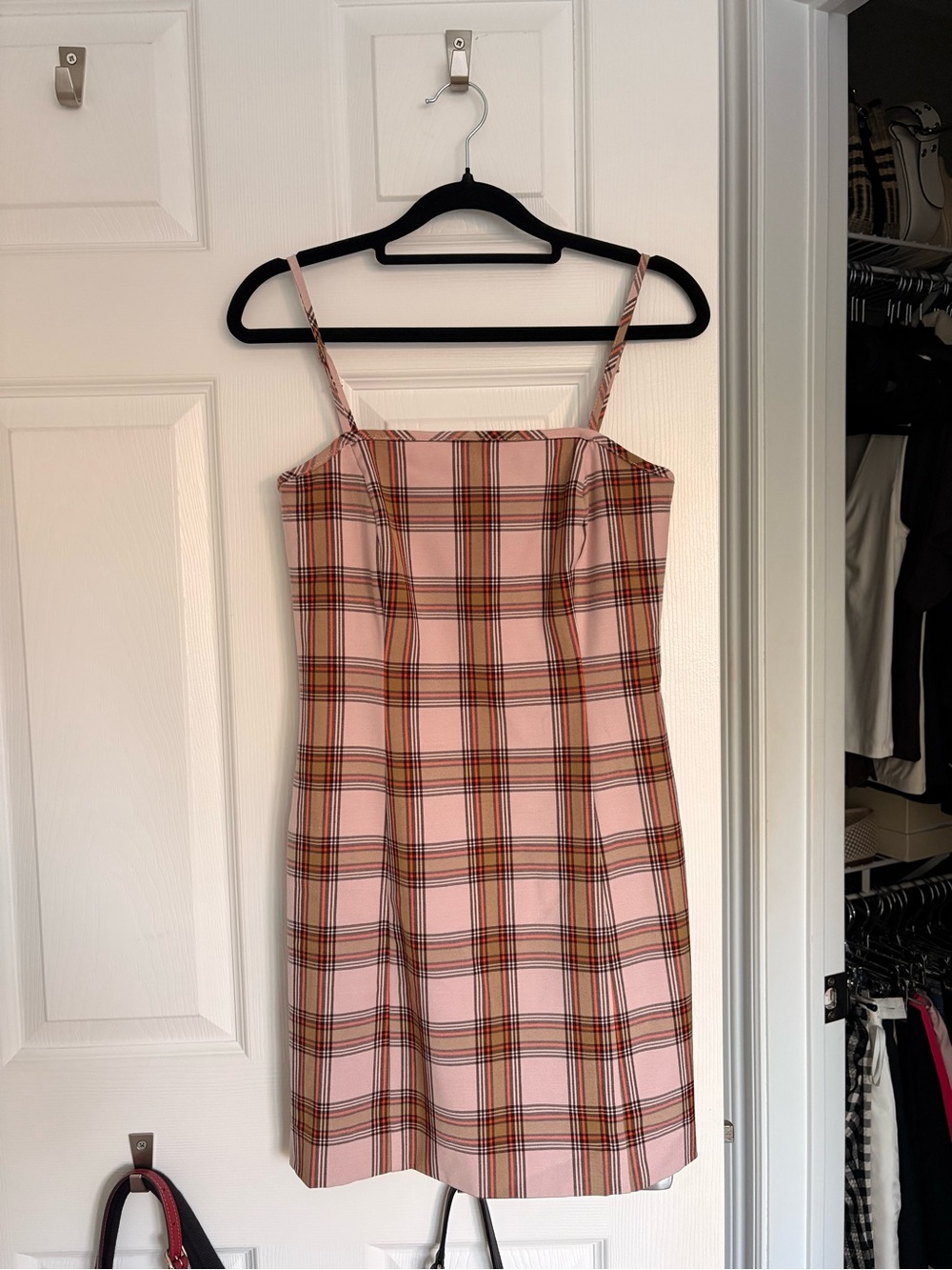 Aritzia Sunday Best Pink Plaid Mini Dress